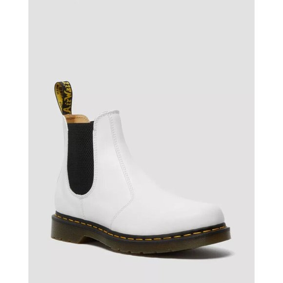 Dr Martens Dorrian Chelsea White Leather Pull On Platform Women's Boots - Picture 3 of 7